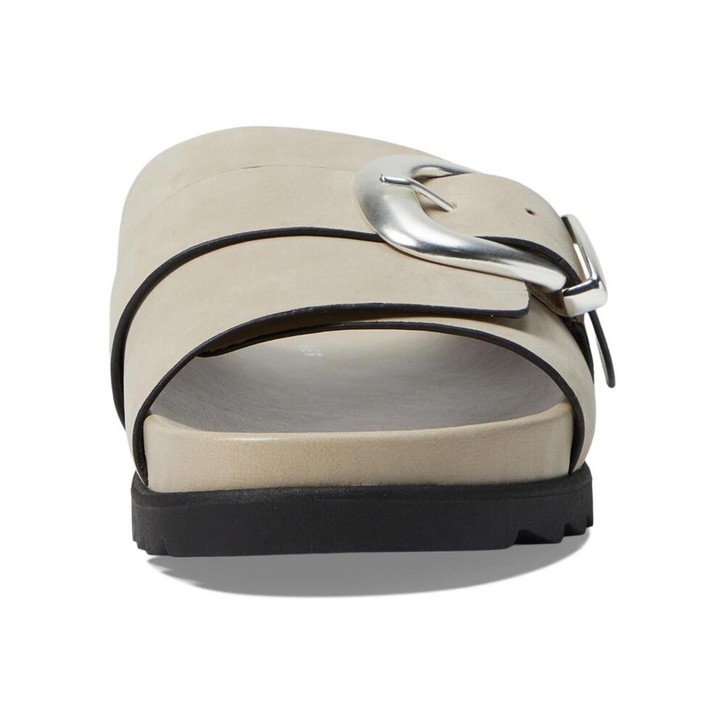 Hattie Sand Leather Buckled Slide Sandals