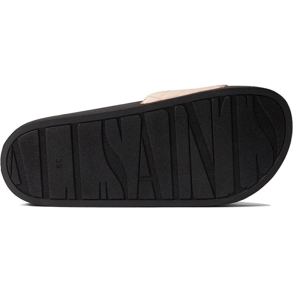 Bell Misty Pink Quilted Leather Flat Slide Sandals