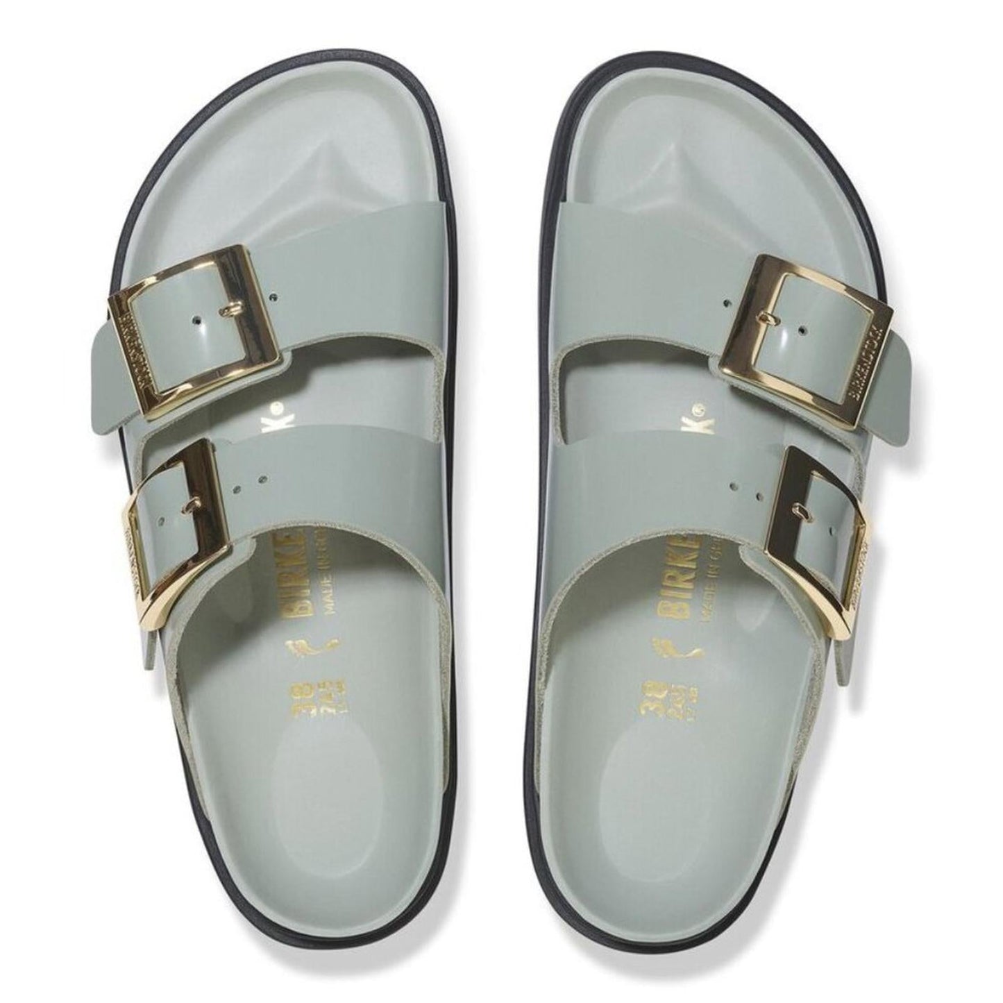 Arizona Droplet Buckle High Shine Pure Sage Sandals