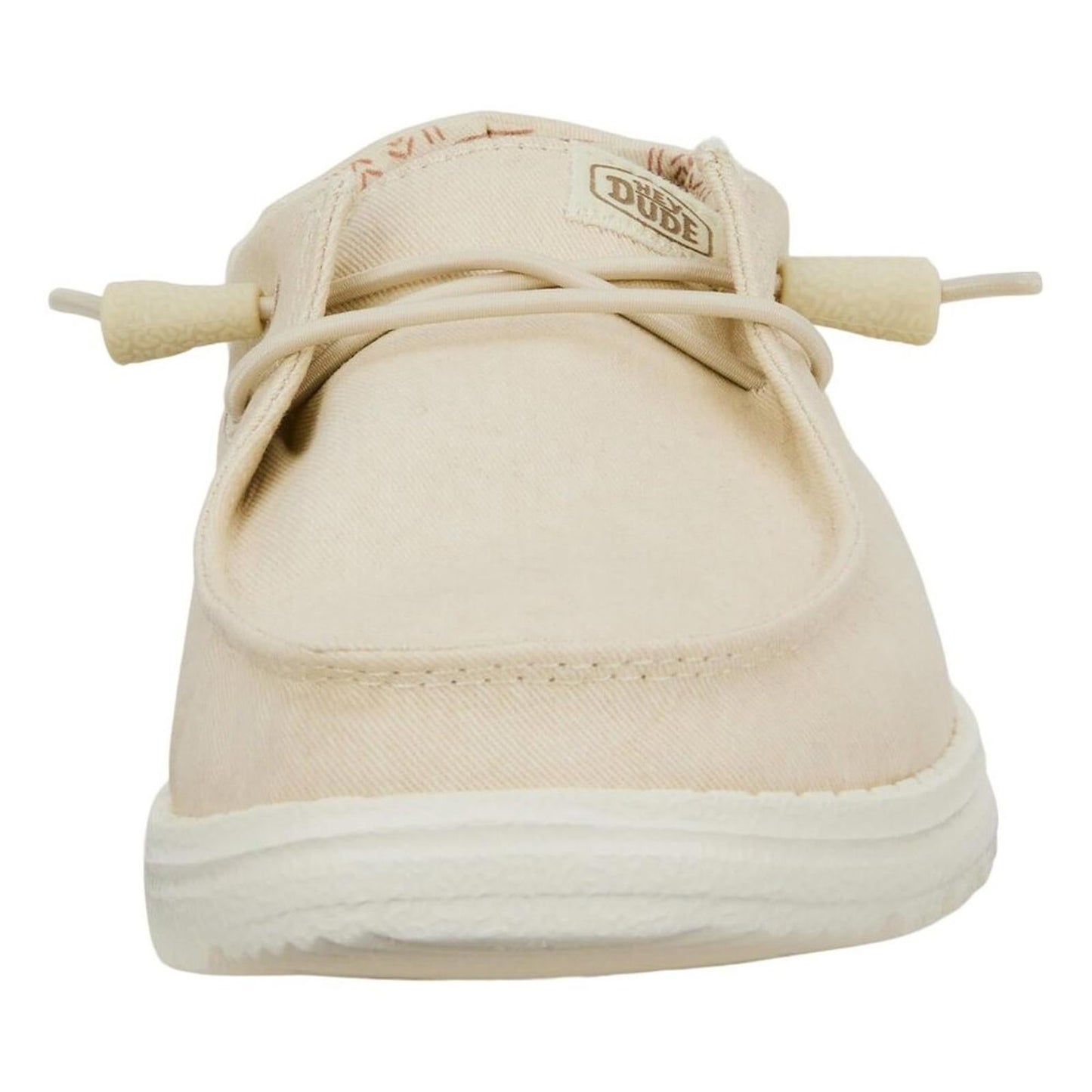 Wendy Off-White Stretch Canvas Casual Shoes
