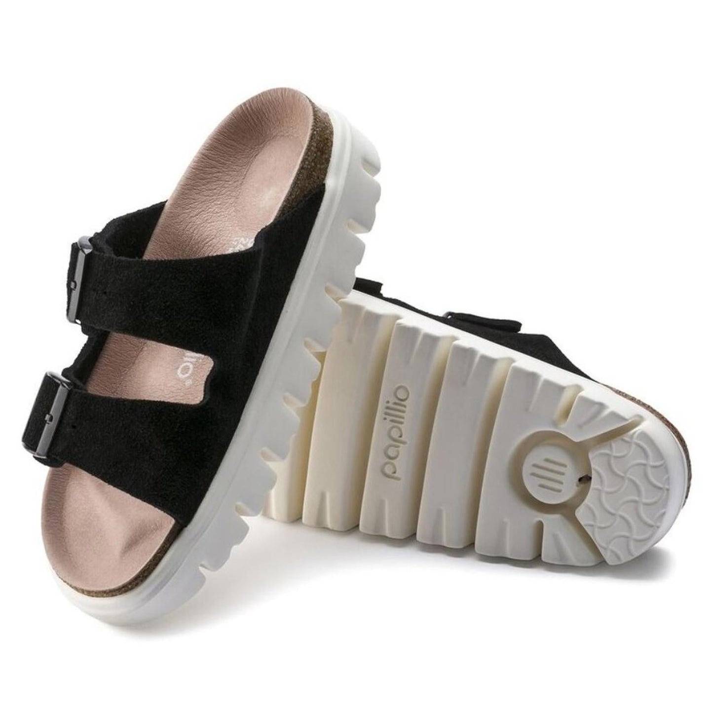 Arizona Chunky Black Suede Leather Sandals