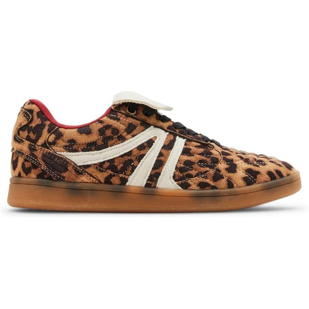 Madrid Tan Leopard Lace Up Sneakers