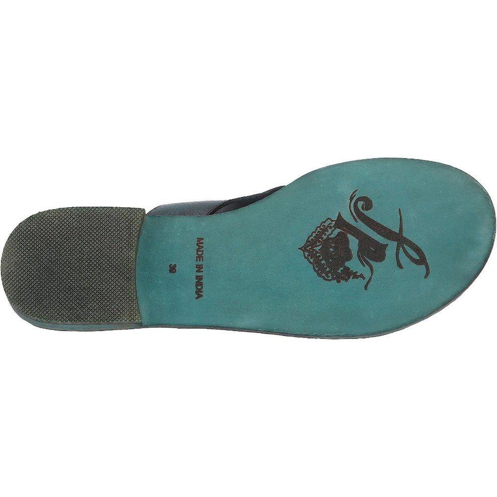 Free People Sandals Sant Antoni Turquoise Leather Flat Slides