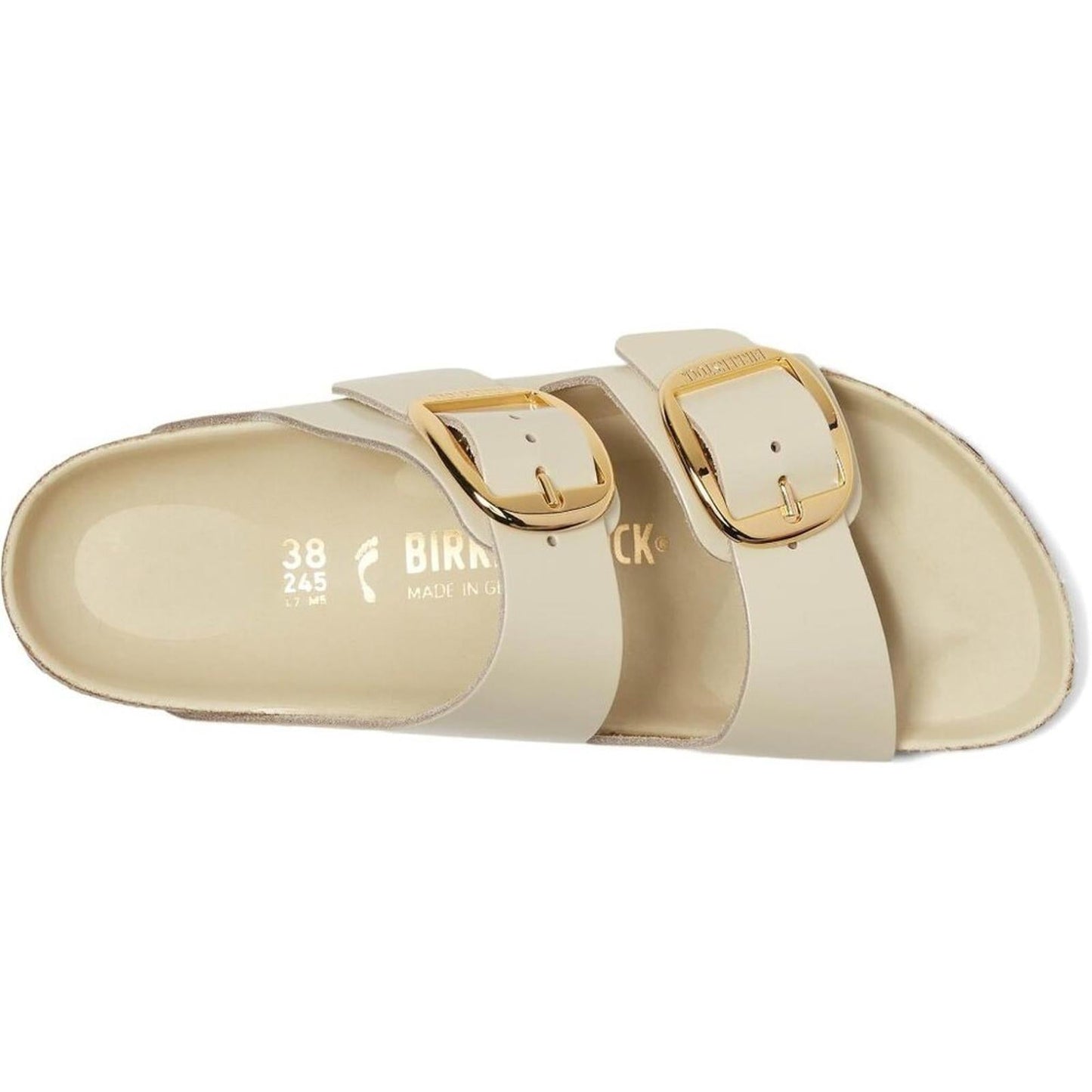 Arizona Ecru Big Buckle High Shine Sandals