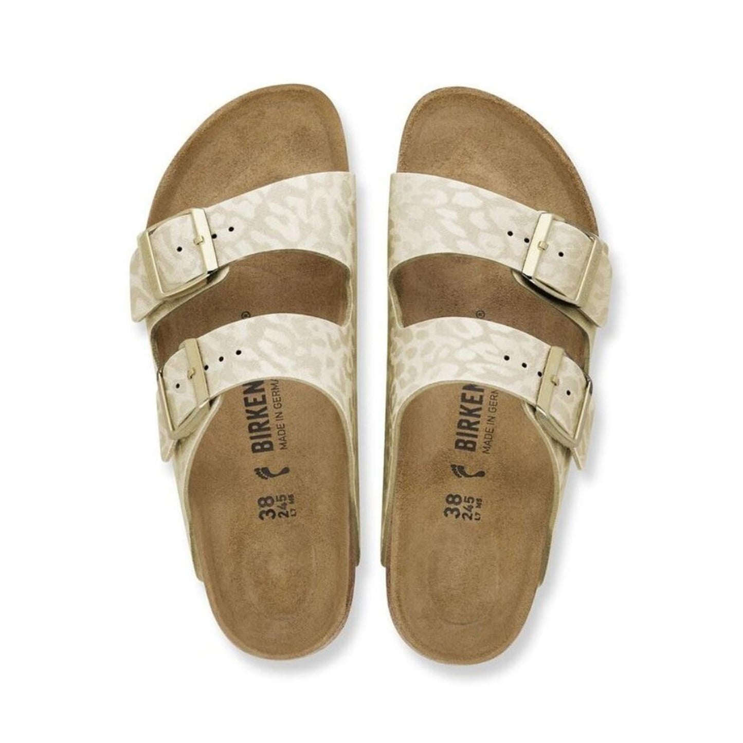 Arizona Eggshell Animal Print Buckle Sandals