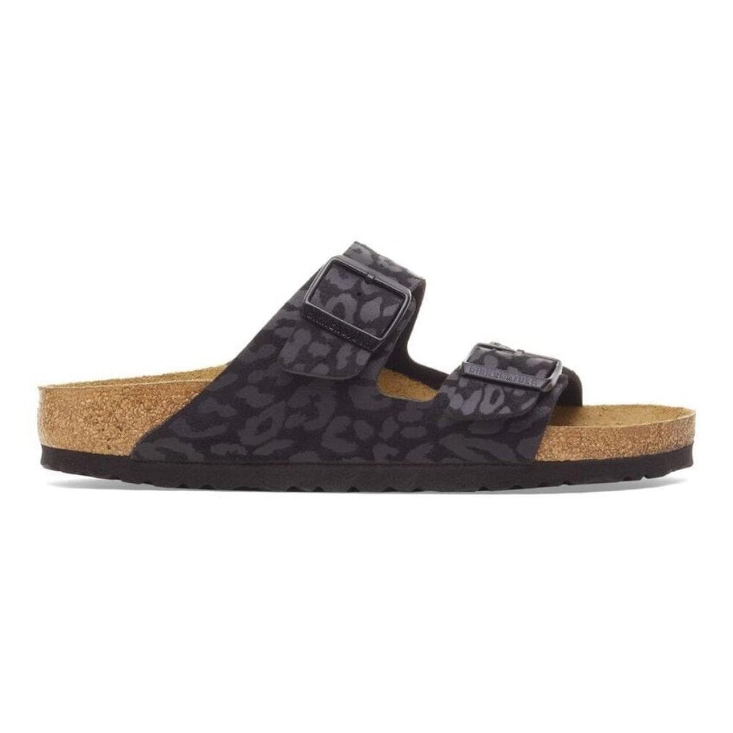 Arizona Black Leopard Buckle Sandals