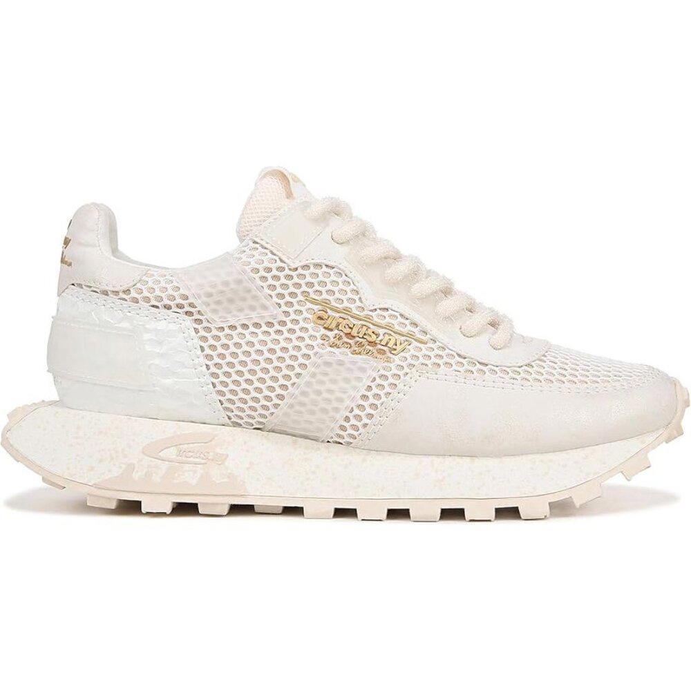 Devyn White Cream Lace Up Sneakers
