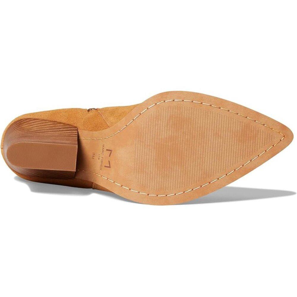 Mariel Natural Tan Suede Heeled Ankle Boots