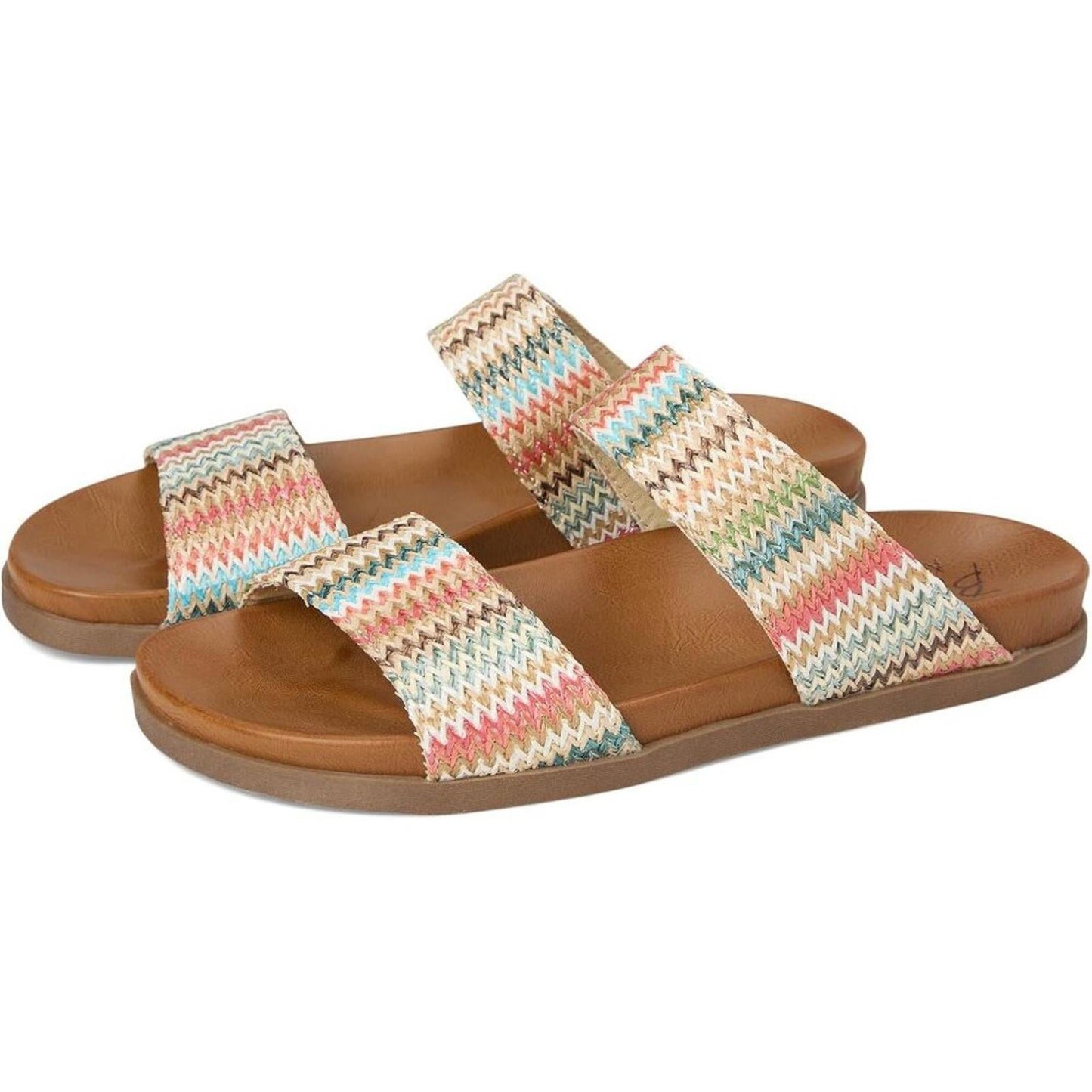 Leah Multi Faux Raffia Sandals