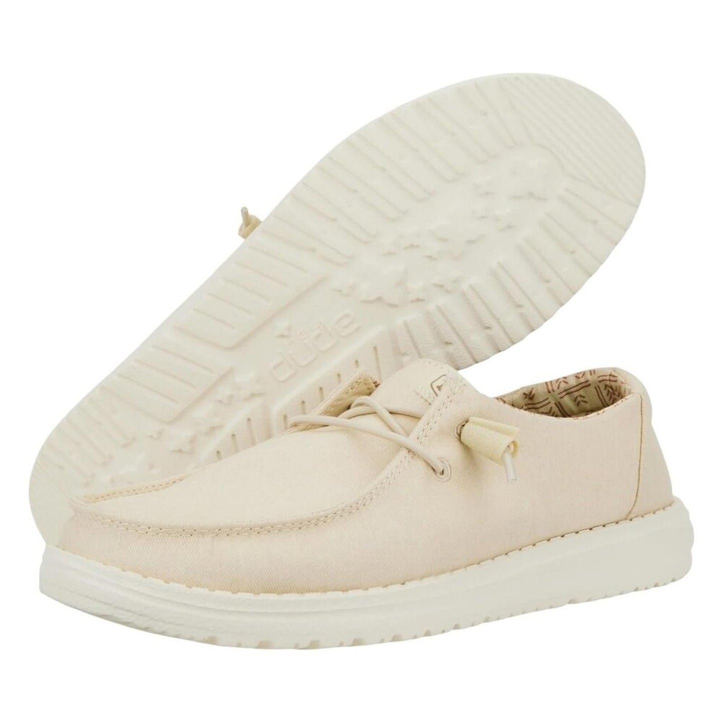 Wendy Off-White Stretch Canvas Casual Shoes