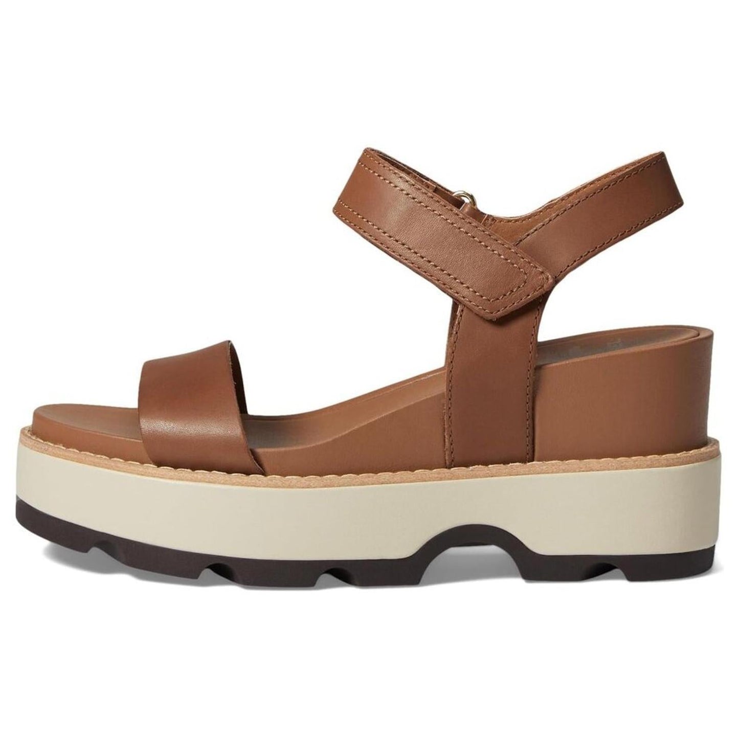 Joanie IV Tan Leather Y Strap Wedge Sandals