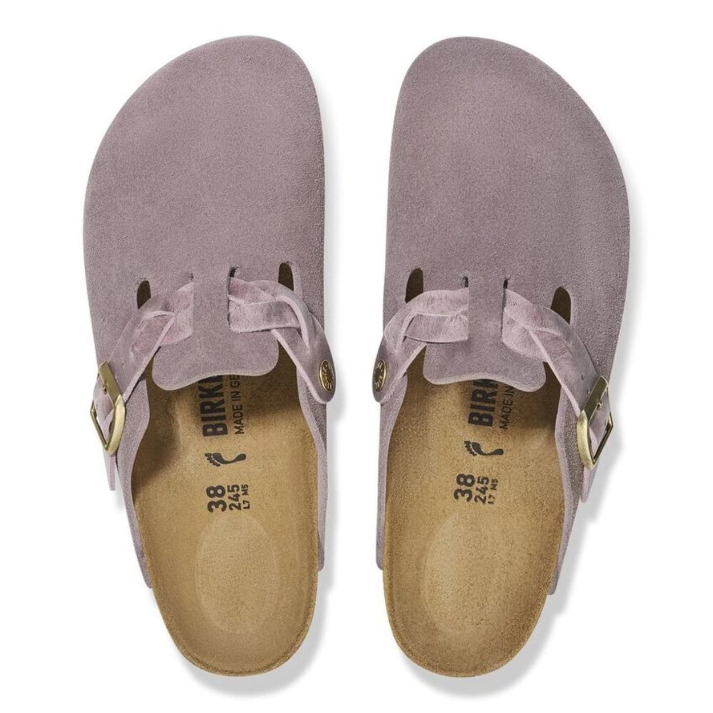 Boston Braided Faded Purple Suede Leather Clogs
