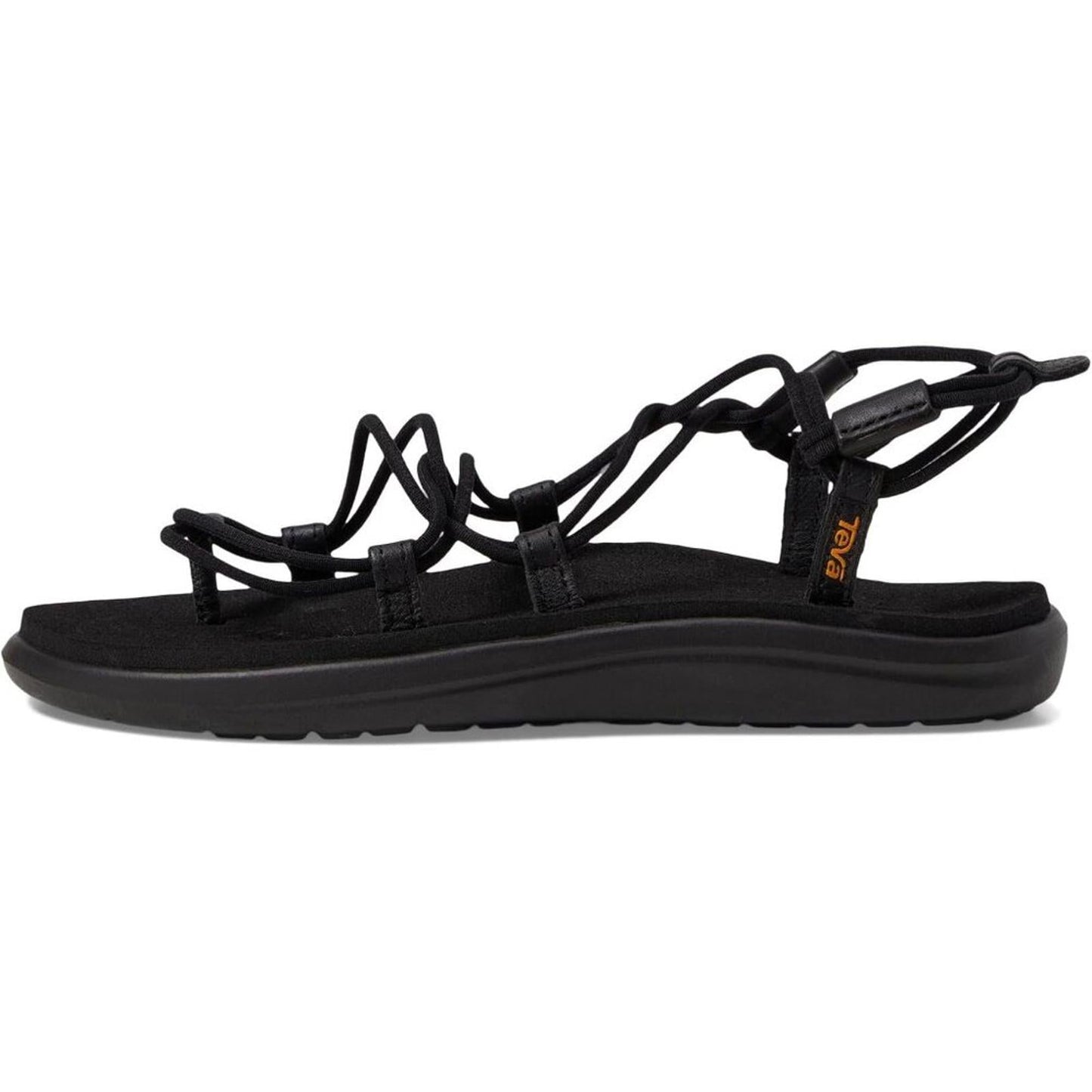 Voya Infinnity Black Elastic Lace Sandals