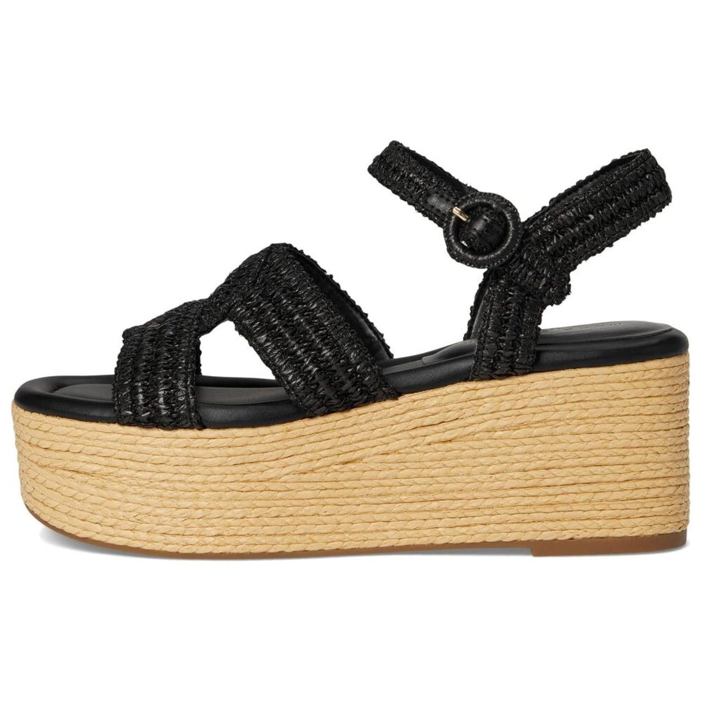 Payley Black Wedge Platform Sandals