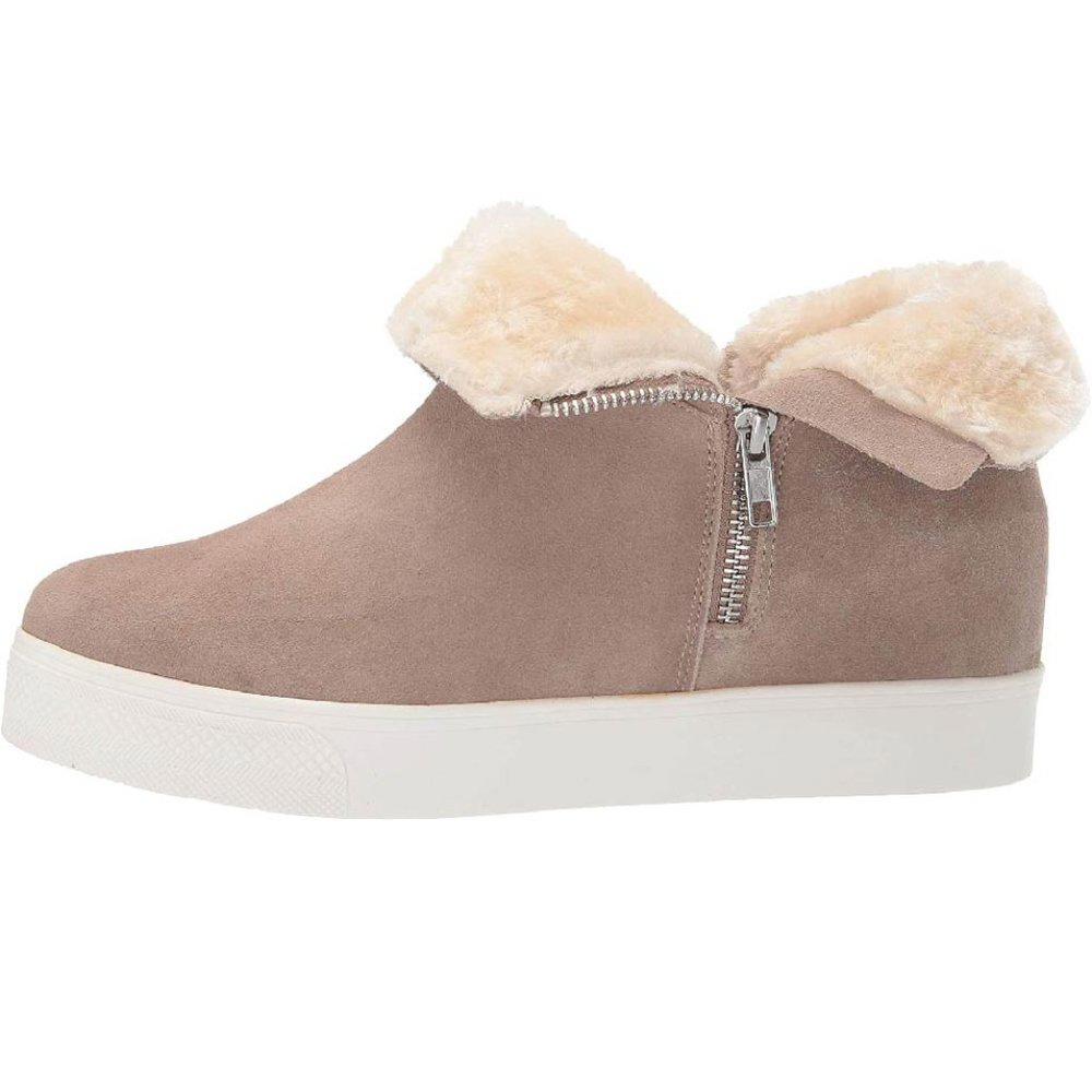 Wanda Taupe Suede Wedge Sneakers