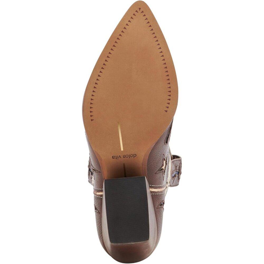 Lassie Espresso Multi Leather Embroidered Western Cowboy Boots