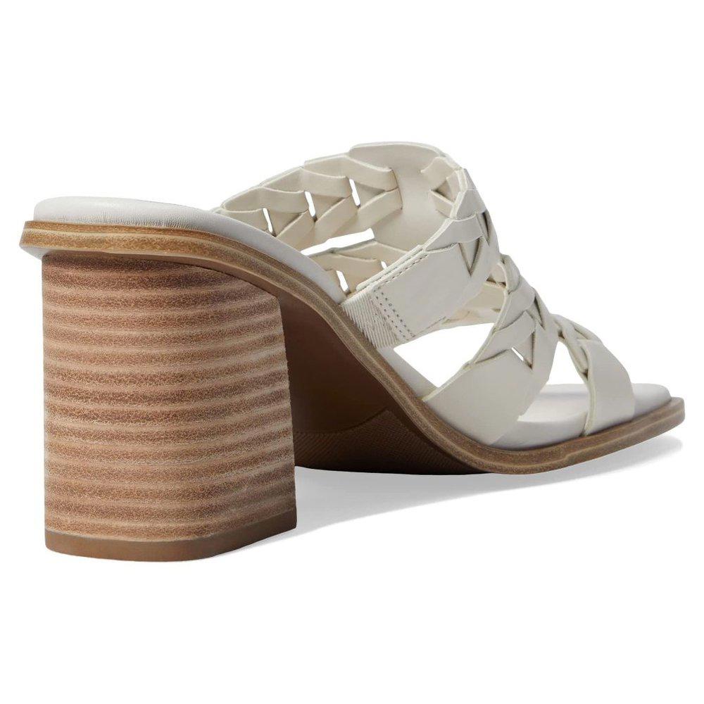 Melita Cream Textured Heeled Sandals