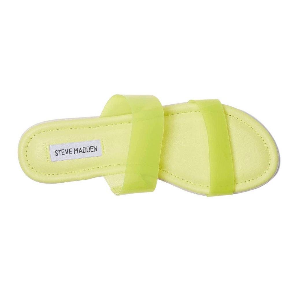 Steve Madden Sandals Greer Neon Yellow Slides