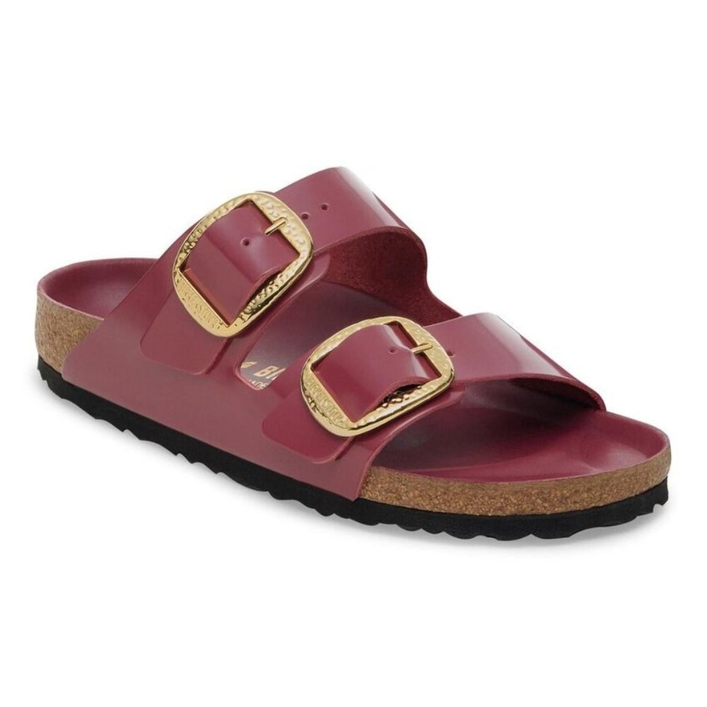 Arizona Hammered Big Buckle Zinfandel High Shine Sandals