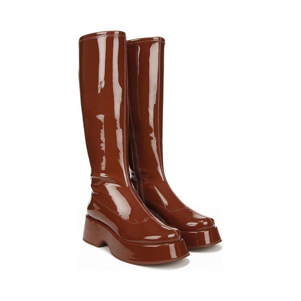 Kimberly Brown Patent Knee High Boot