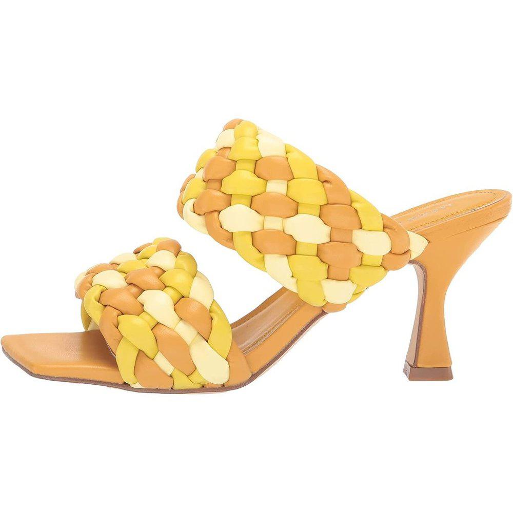 Toree Yellow Braided Heeled Sandals