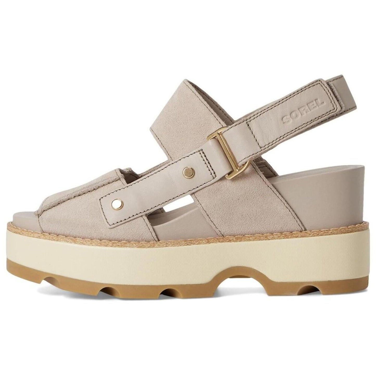 Joanie IV Crushed Clay Suede Leather Wedge Sandals