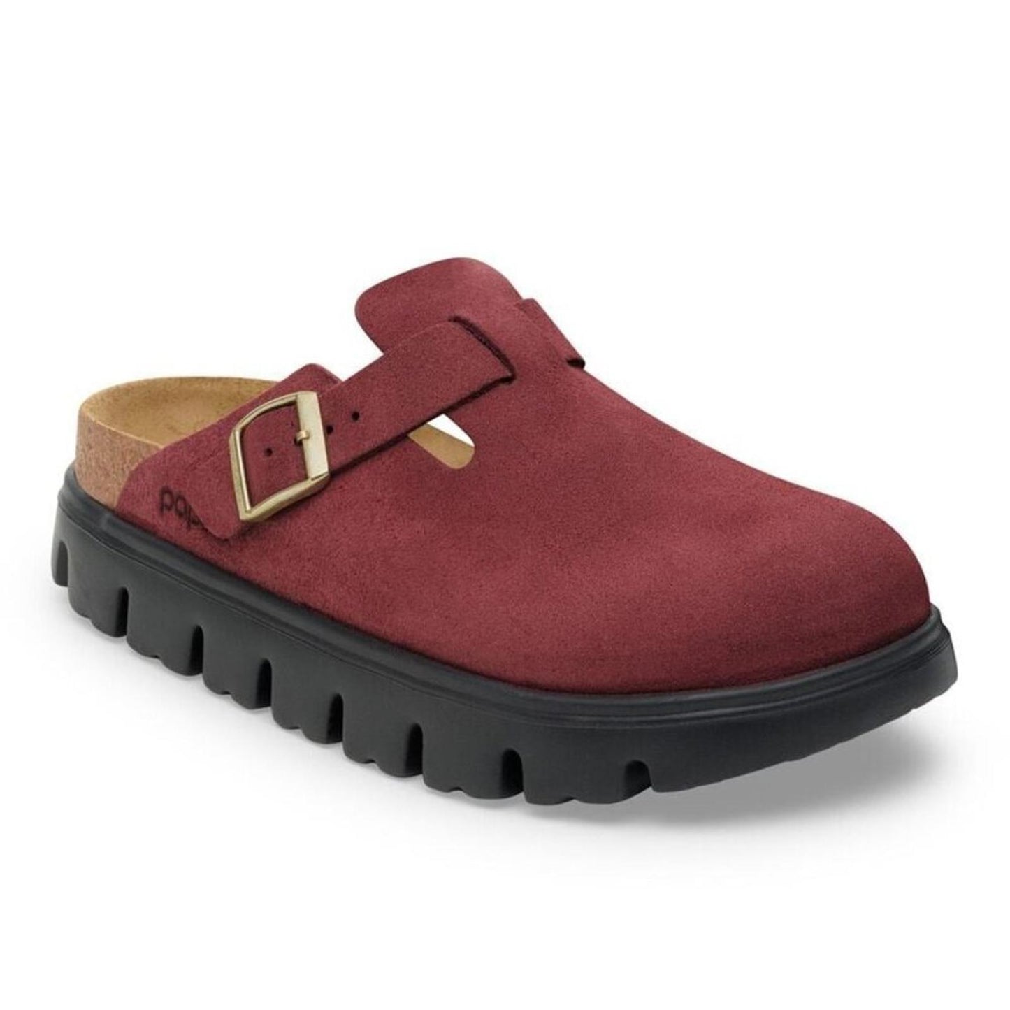 Papillio Boston Chunky Zinfandel Suede Leather Clogs