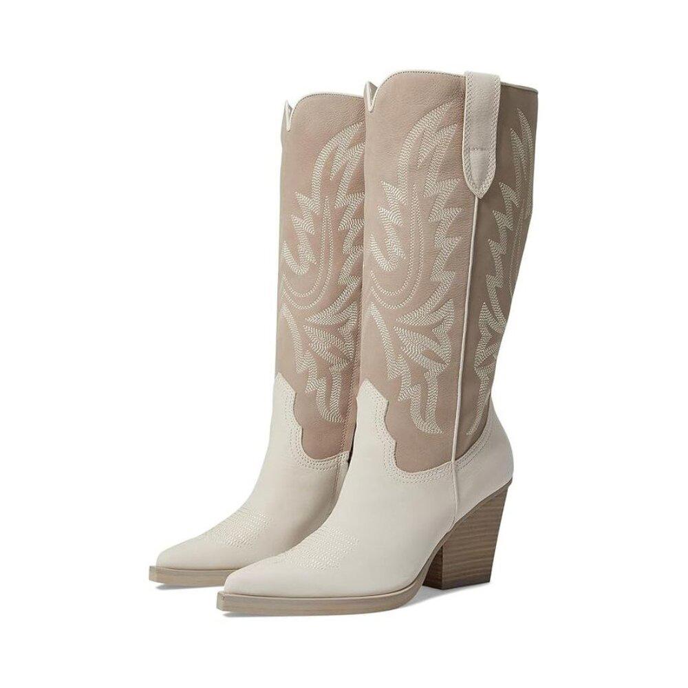 Blanch Taupe Multi Leather Western Cowboy Boot