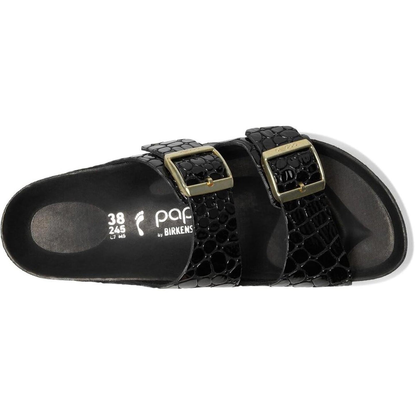 Papillio Arizona Black Embossed Platform Sandals