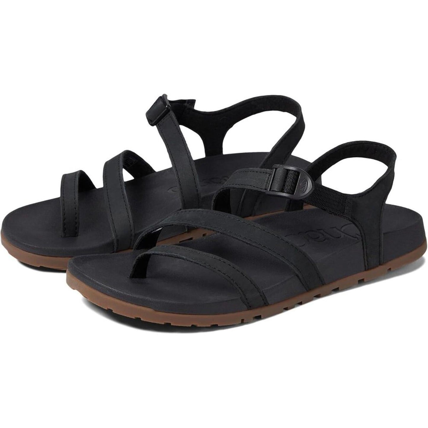 Lowdown Black Leather Strappy Sandals