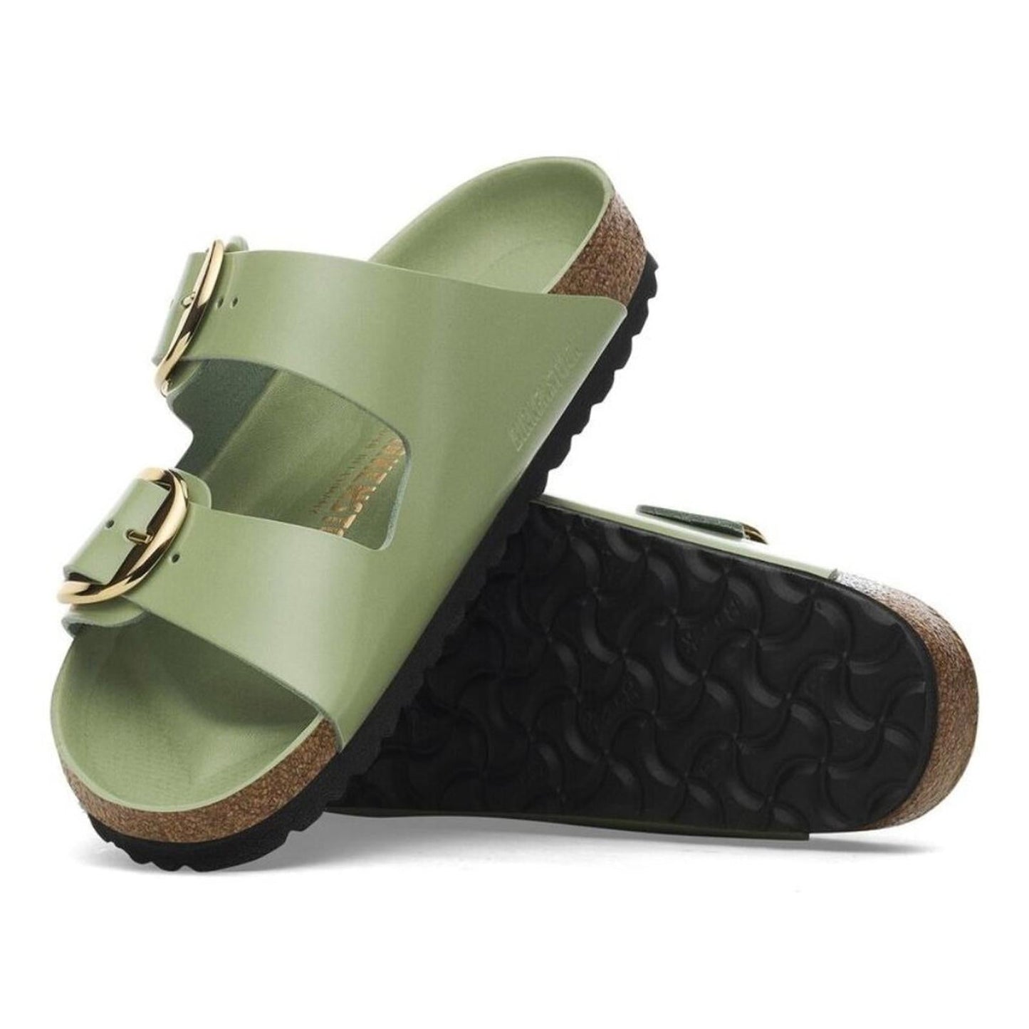 Arizona High Shine Green Tea Buckle Sandals