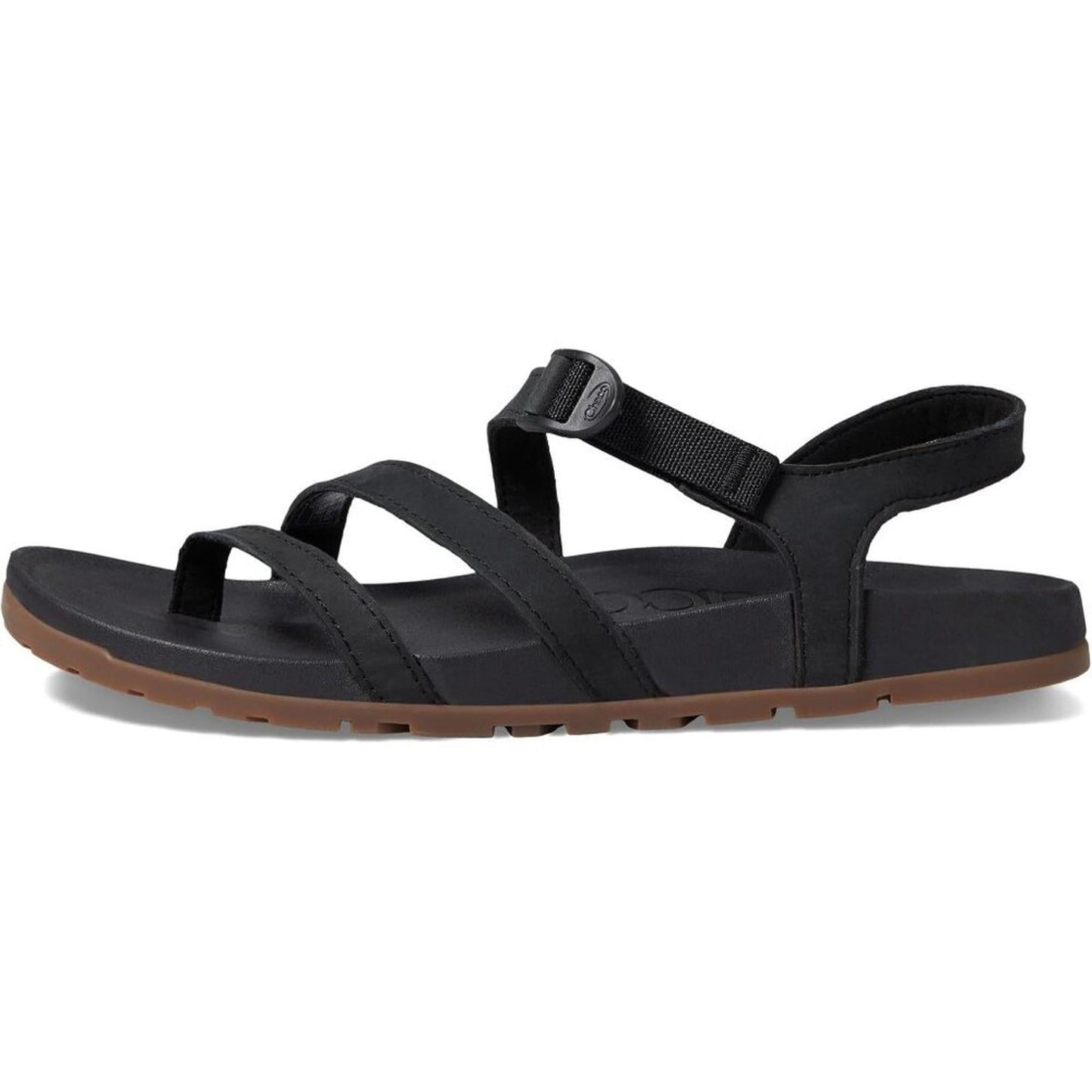 Lowdown Black Leather Strappy Sandals