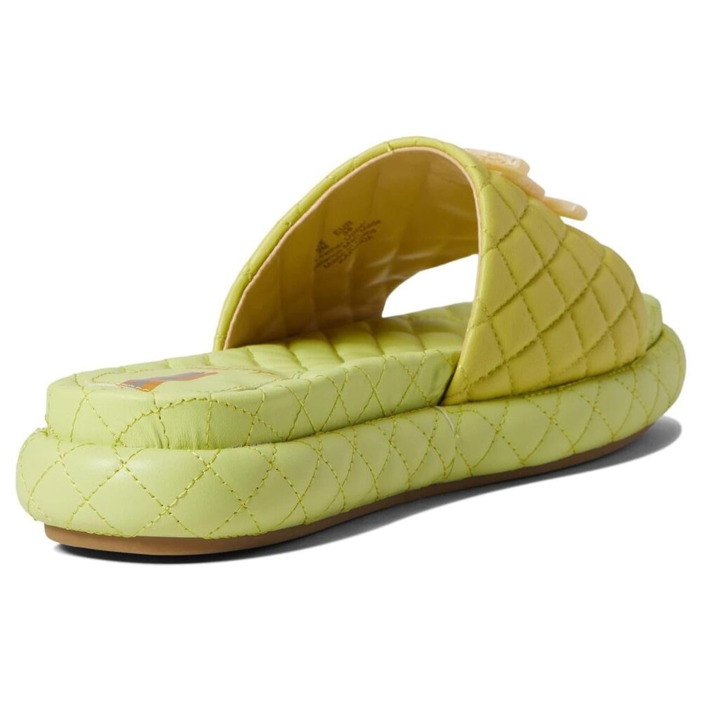 Karinda Kiwi Quilted Leather Slide Sandals