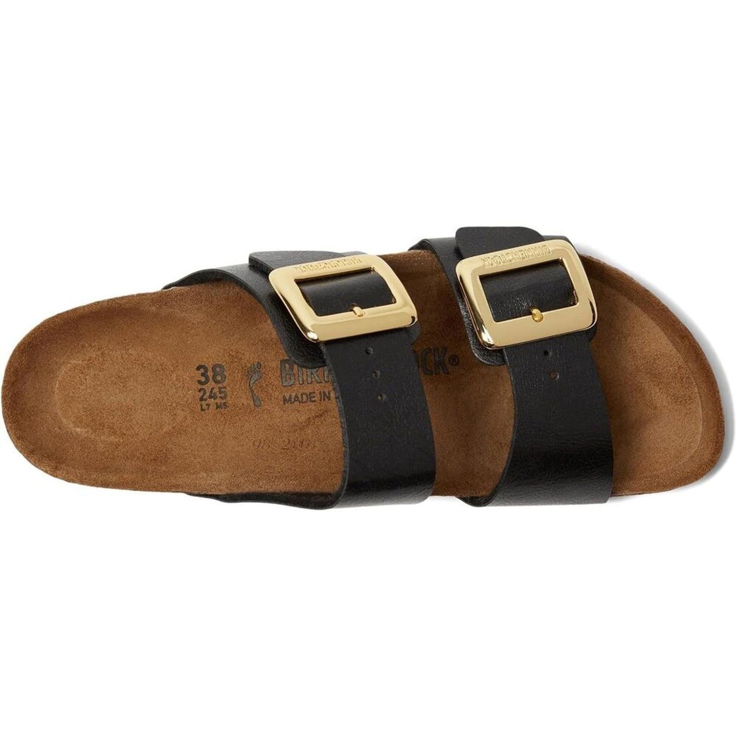 Sydney Luxe Buckle Licorice Black Slide Sandals