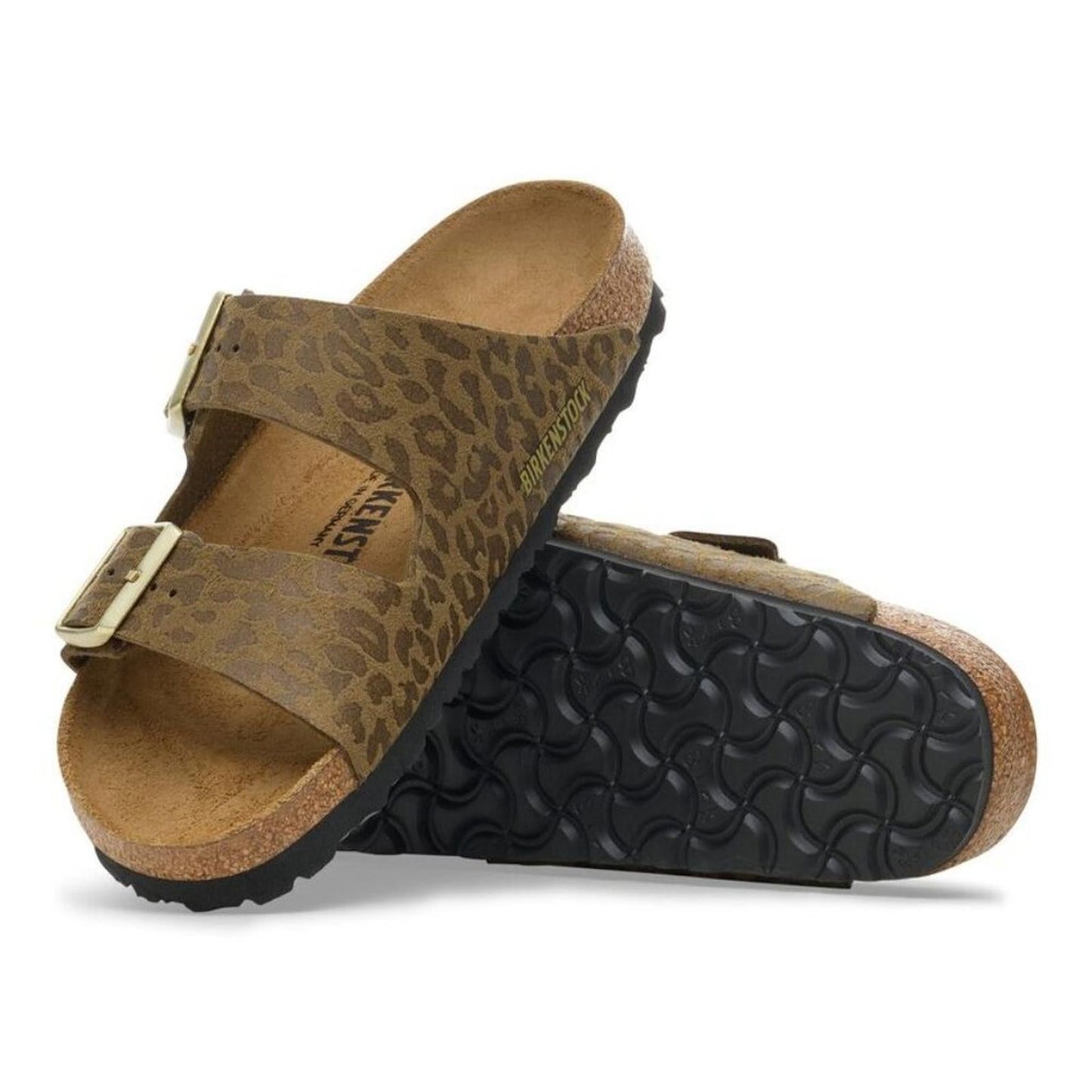 Arizona Khaki Leopard Buckle Sandals