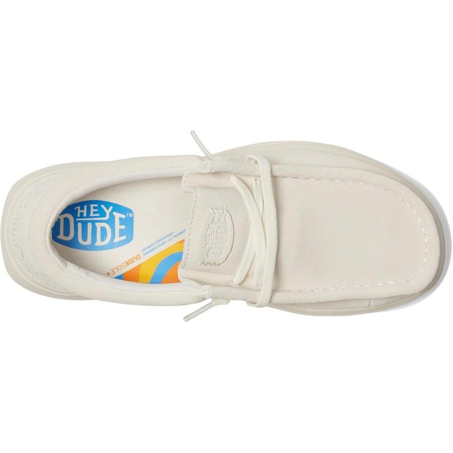Wendy Ivory COMF Suede Lace Up Casual Shoes