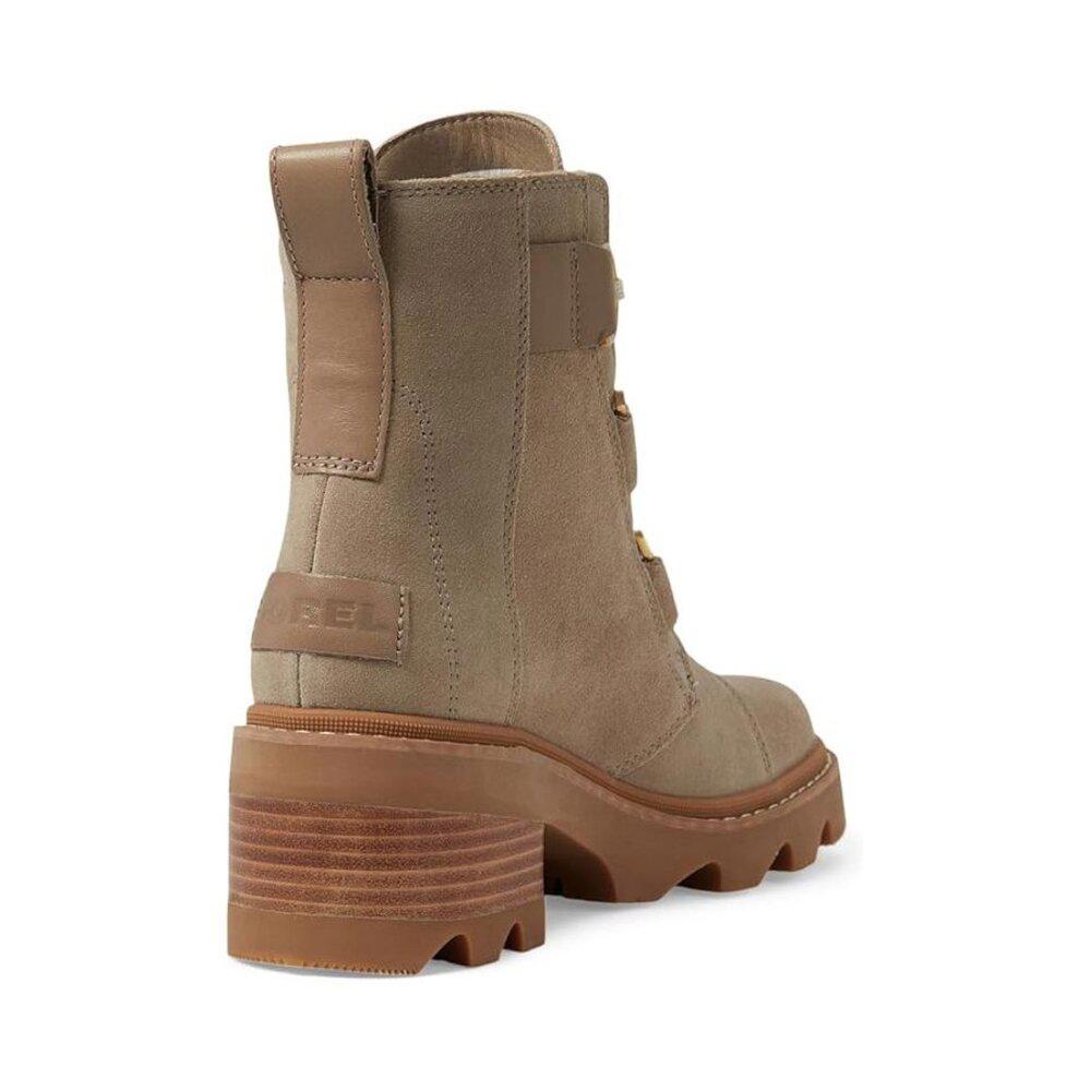 Joan Now Omega Taupe Leather Lace Up Ankle Boots