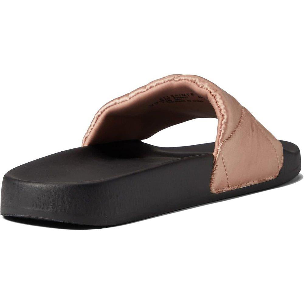 Bell Misty Pink Quilted Leather Flat Slide Sandals
