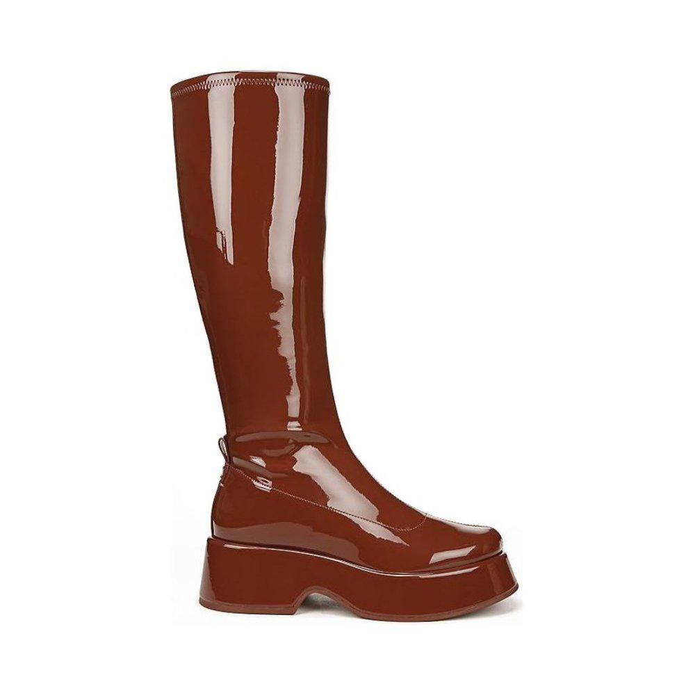 Kimberly Brown Patent Knee High Boot