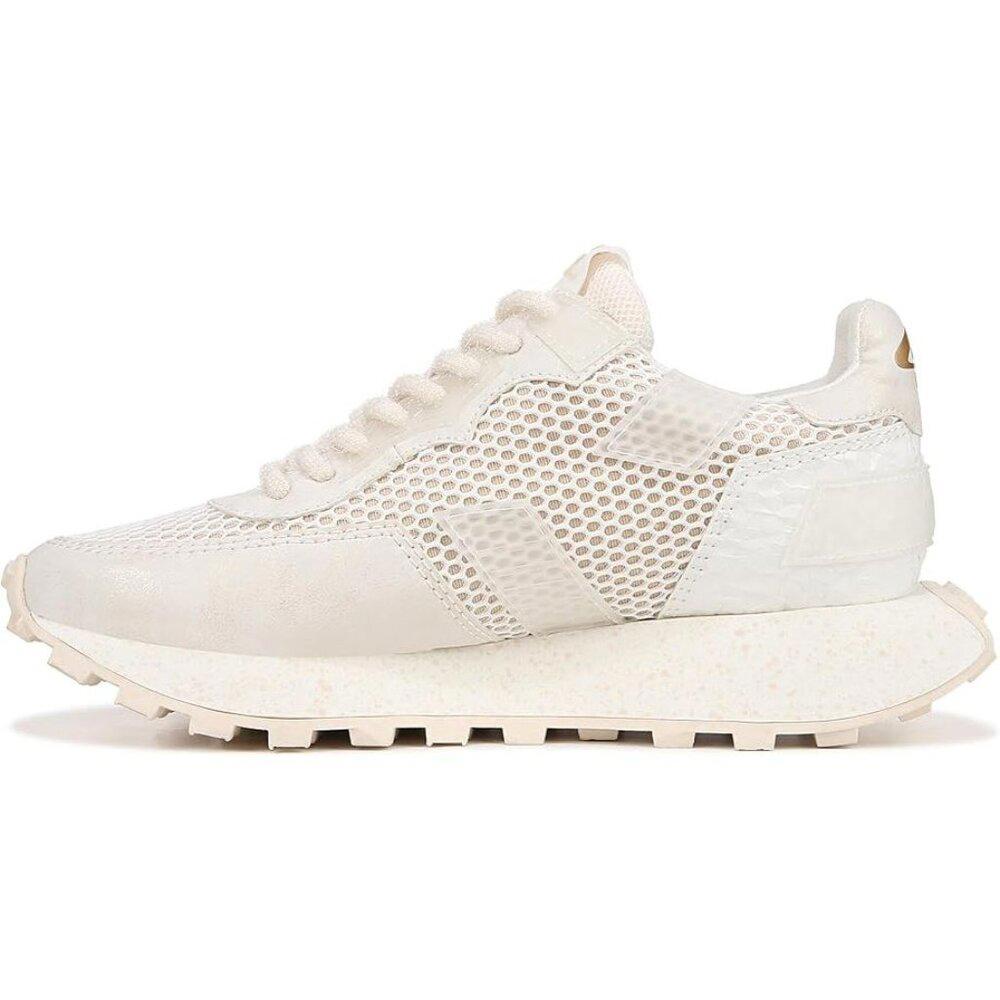 Devyn White Cream Lace Up Sneakers