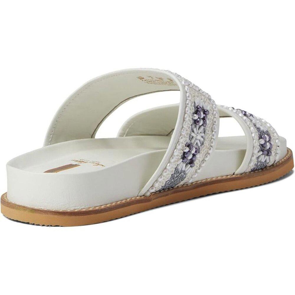 Otto White Leather Embellished Sandals