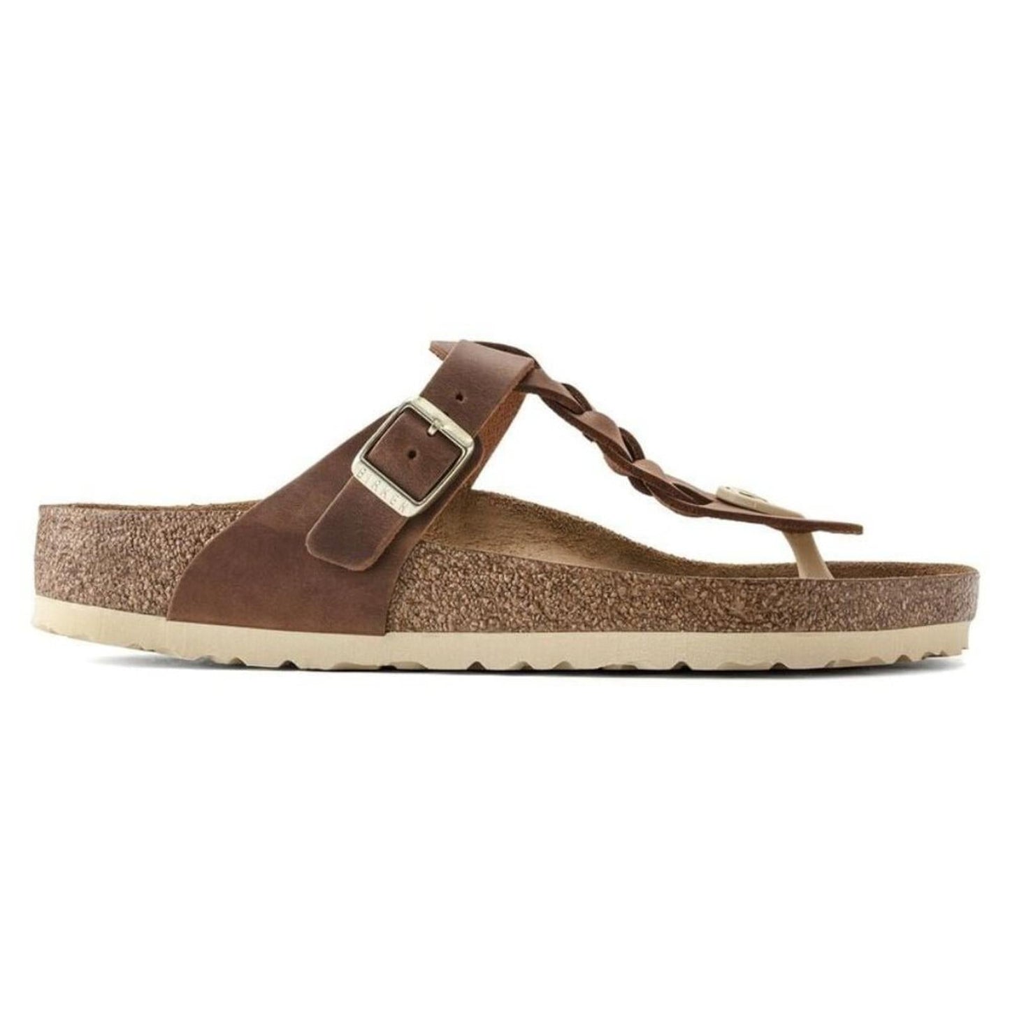 Gizeh Braided Cognac Oiled Leather Sandals