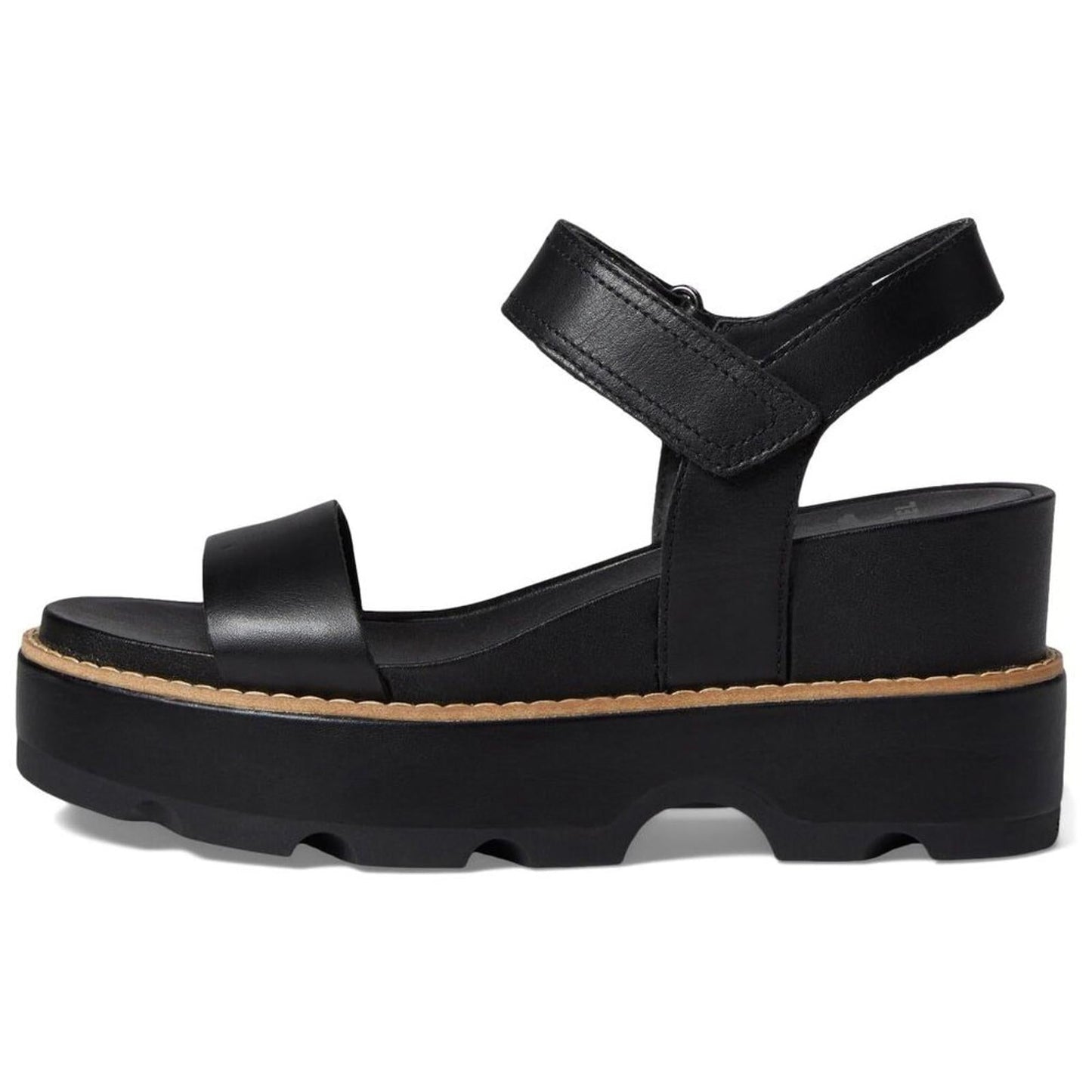 Joanie IV Black Y Strap Wedge Sandals