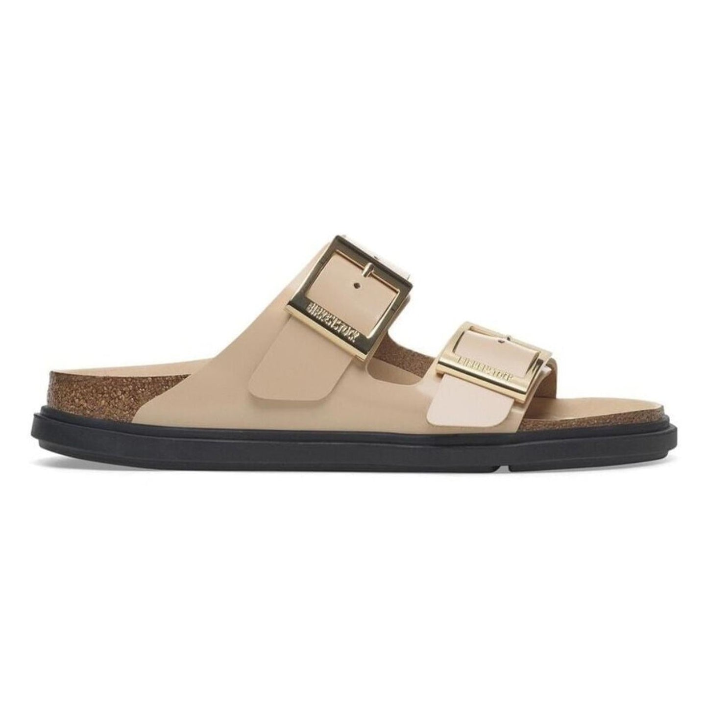 Arizona Droplet Buckle High Shine New Beige Sandals