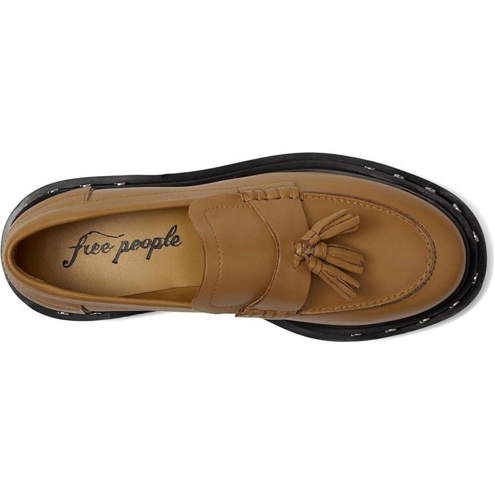 Teagan Caramel Cafe Leather Tassel Loafers