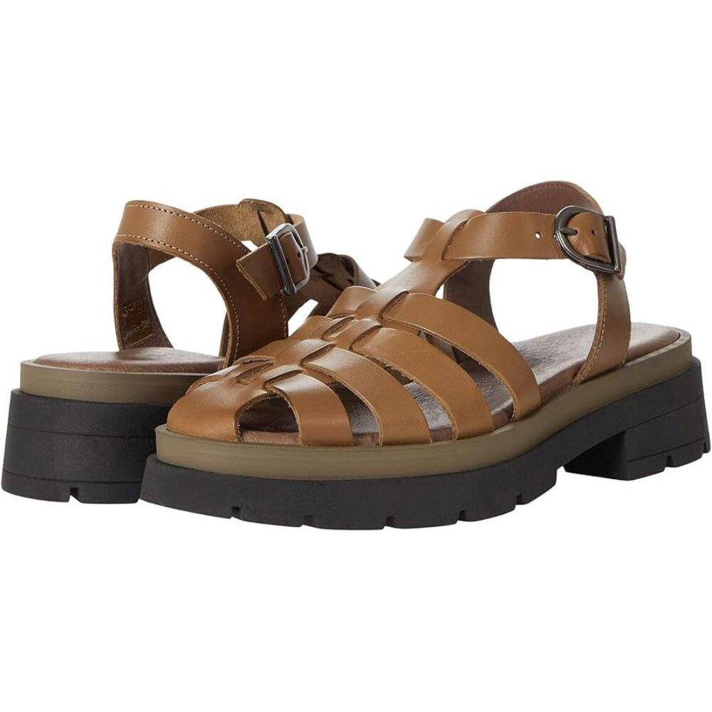 Delaney Dark Sand Leather Fisherman Platform Sandals
