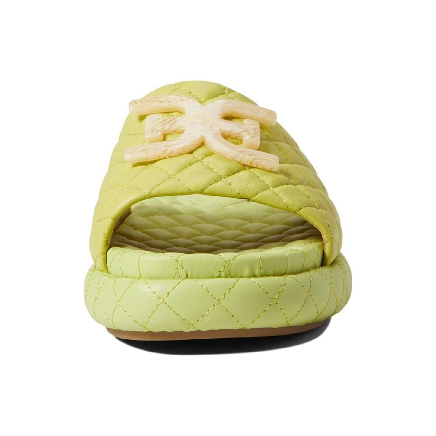 Karinda Kiwi Quilted Leather Slide Sandals