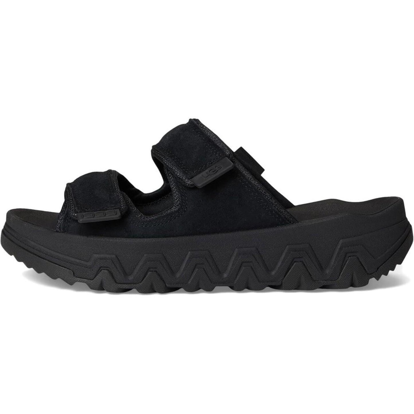 Cap Trail Black Leather Strap Slide Sandals