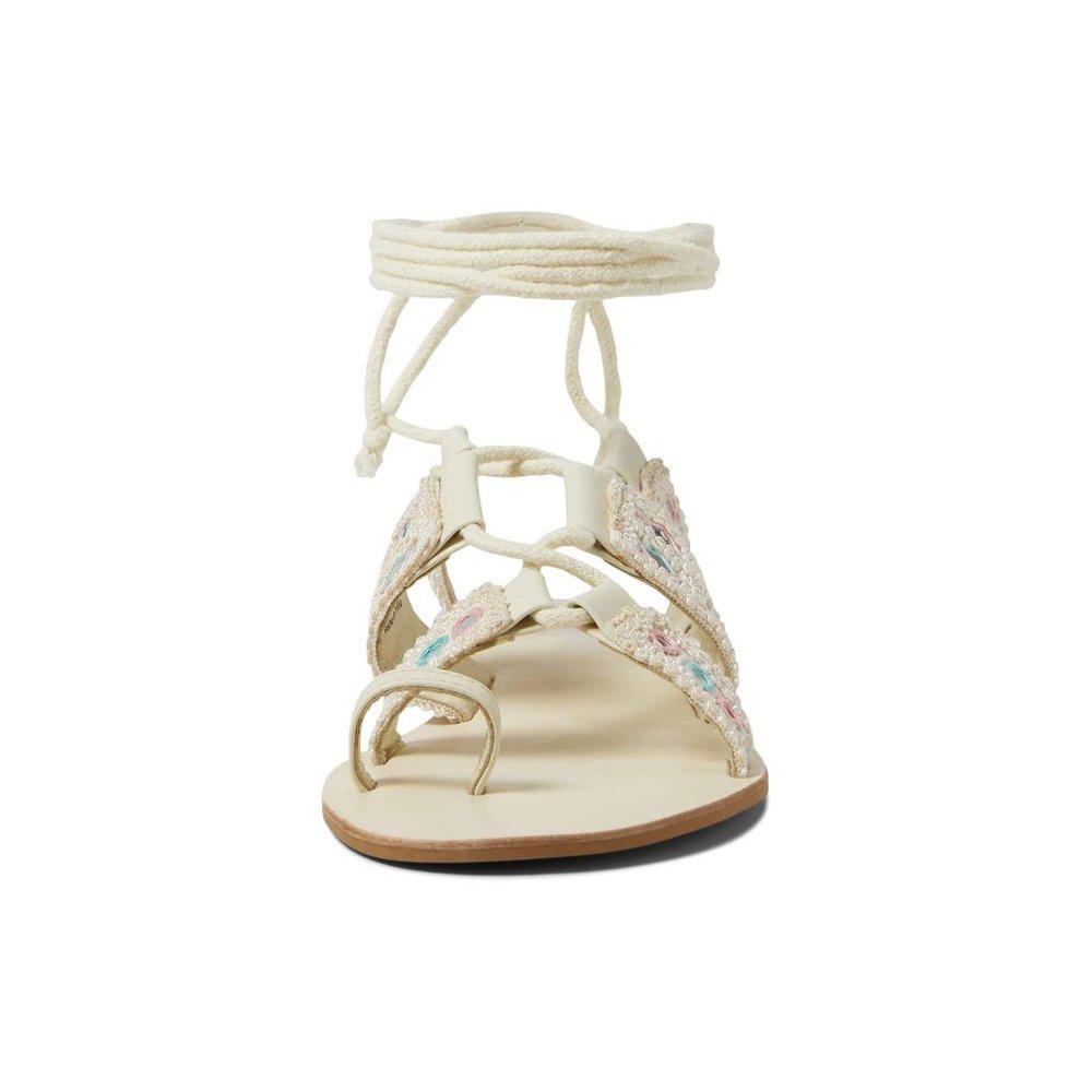 Free People Sandals Mantra Natural Leather Lace Up Flats