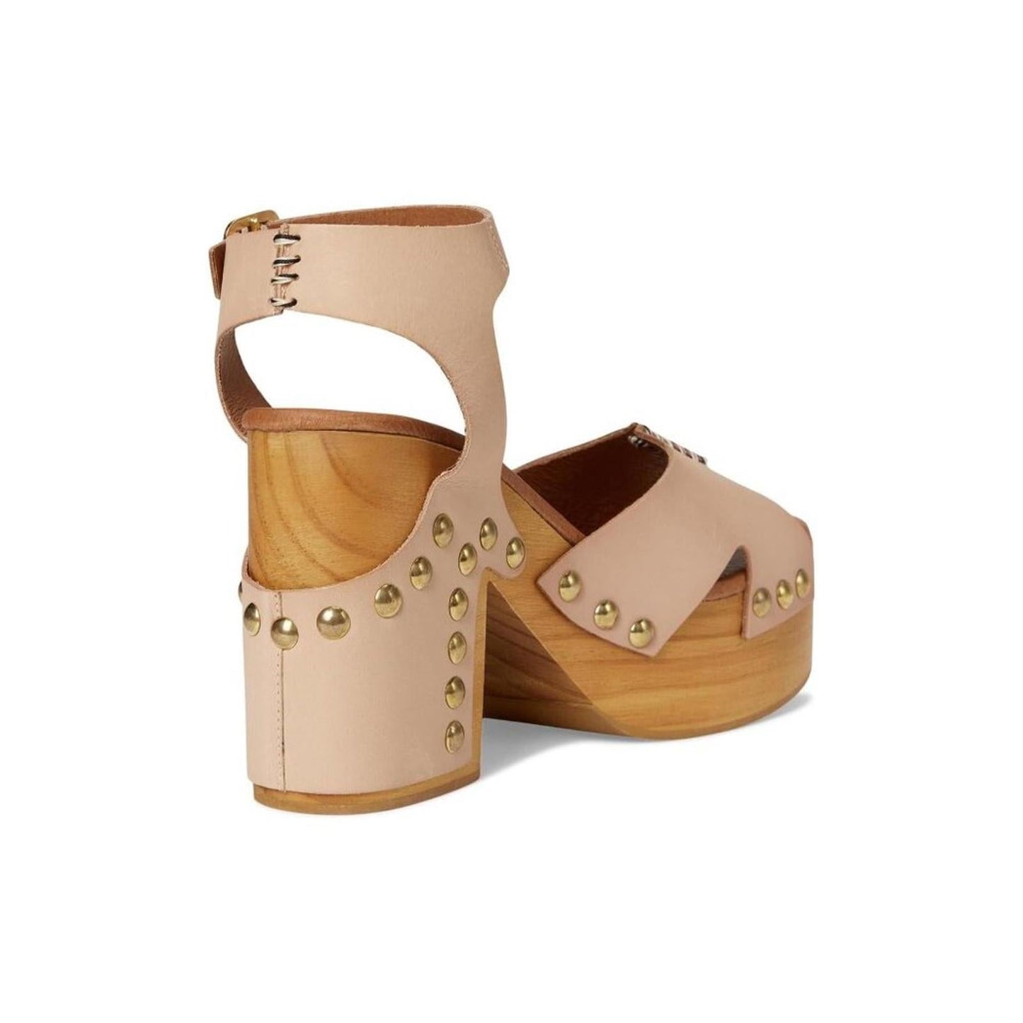 Cecily Vachetta Leather Studded Heeled Sandals